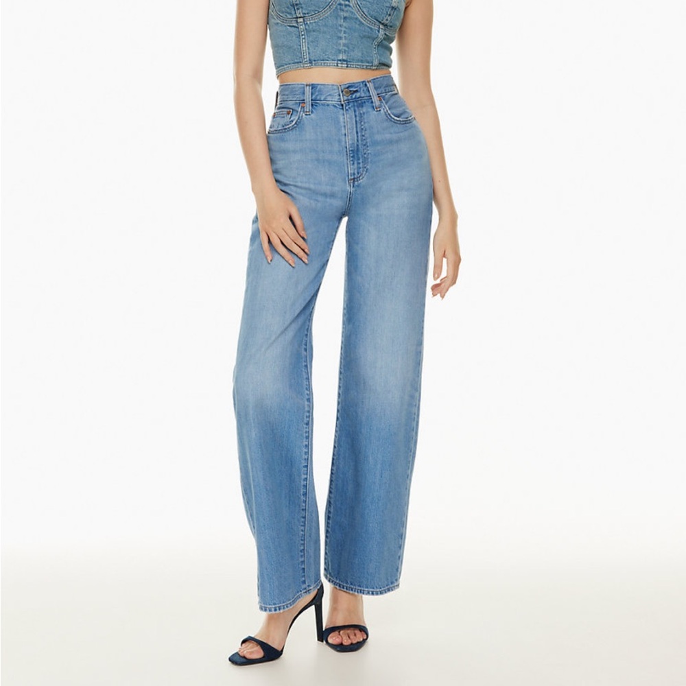Aritzia Denim Forum The 90’s Winona High-Rise Wide Leg Jeans Sz 24 100% Cotton